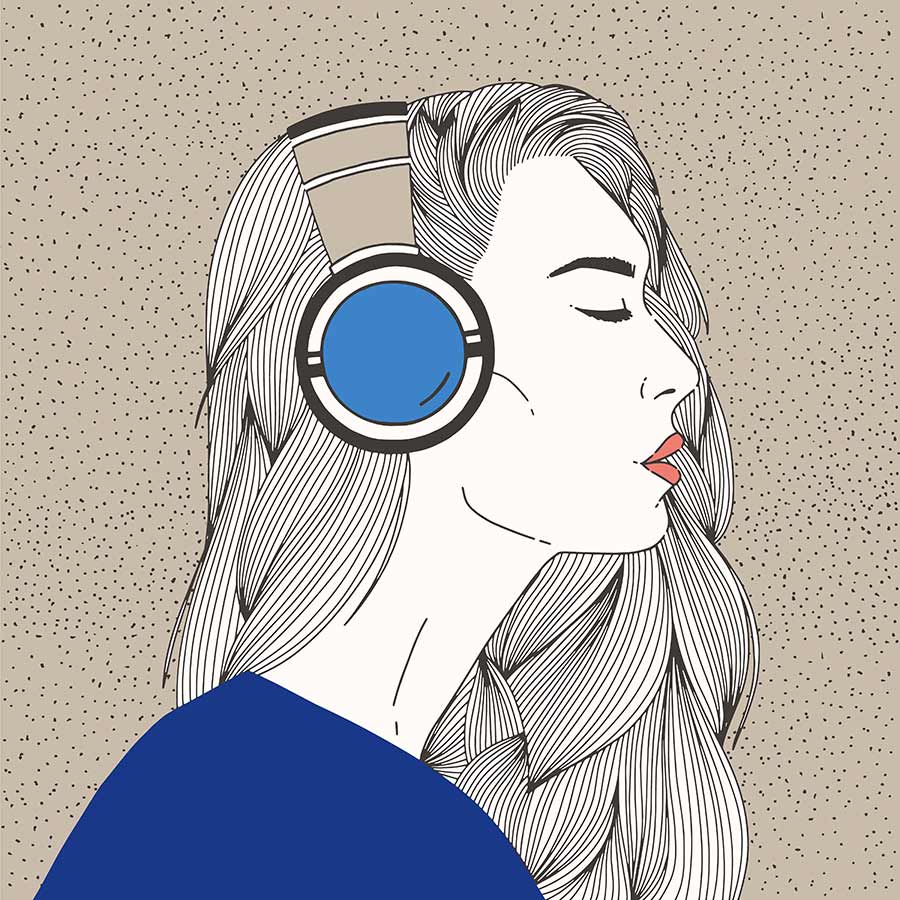 Girl With Headphone Icon