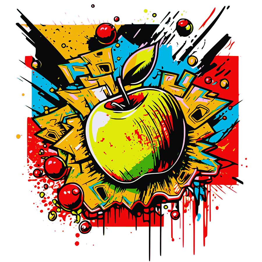 Apple Pop Art Roller Blinds Icon